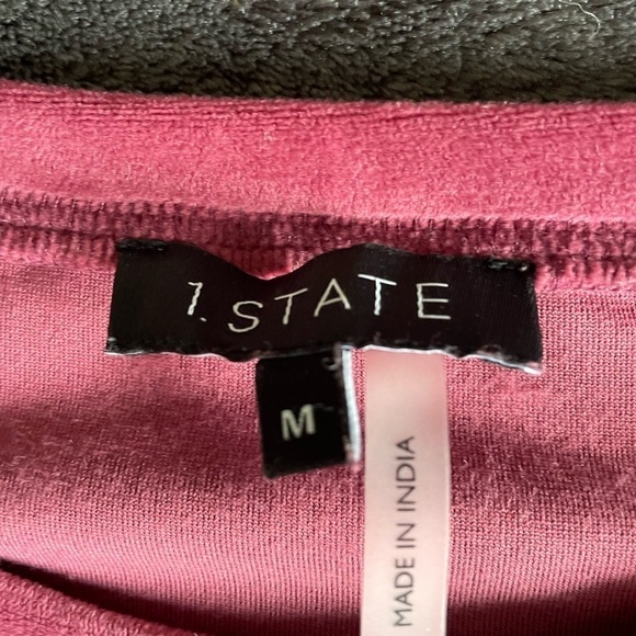 1.State, women medium, Velvety soft pink/mauve puff sleeve top worn once EUC - Picture 3 of 7